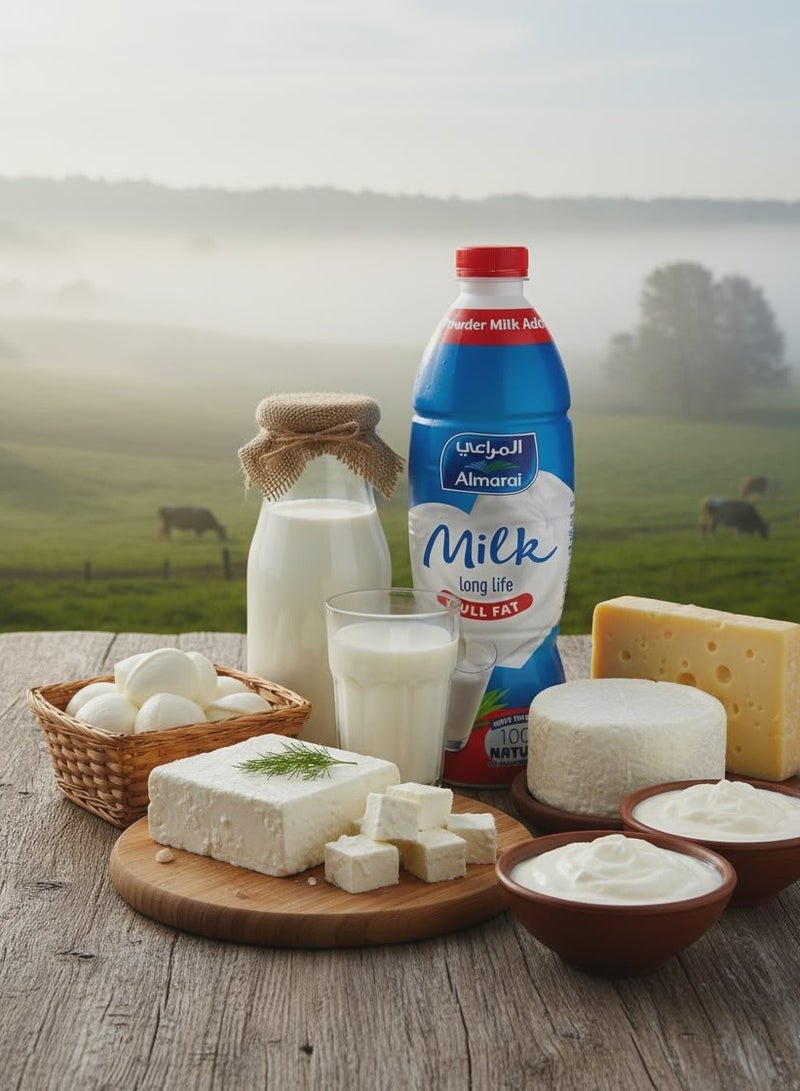 Almarai Plain Full Fat Milk – 1L PET Bottle - Image 2